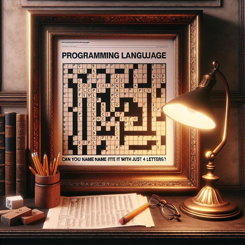 Programovací jazyk: Znáte název na pouhá 4 písmena? 1 Programovací jazyk: Znáte název na pouhá 4 písmena?